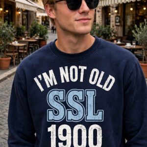 felpa "I'm not old ssl 1900 i'm vintage fan" blu